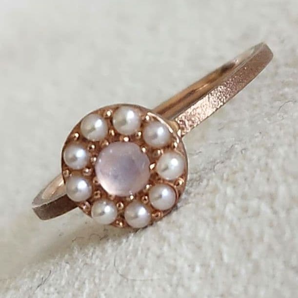 ラベンダークォーツ×パール♡9号【エテ】K10 ゴールドリング☆アガット 好きも