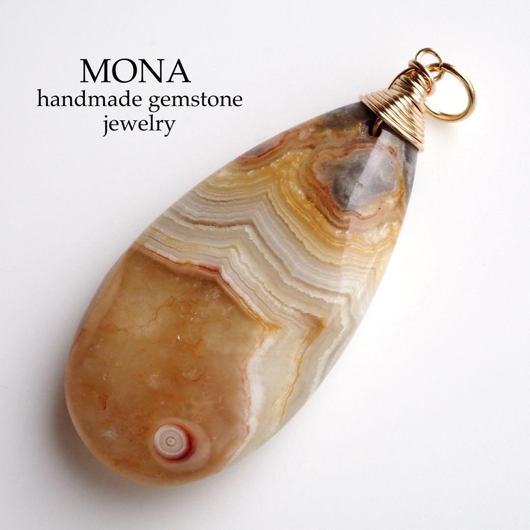 【はくとん( 'ω')ŧ‹\"ŧ‹\"】ブルースポットジャスパーの大粒トップ