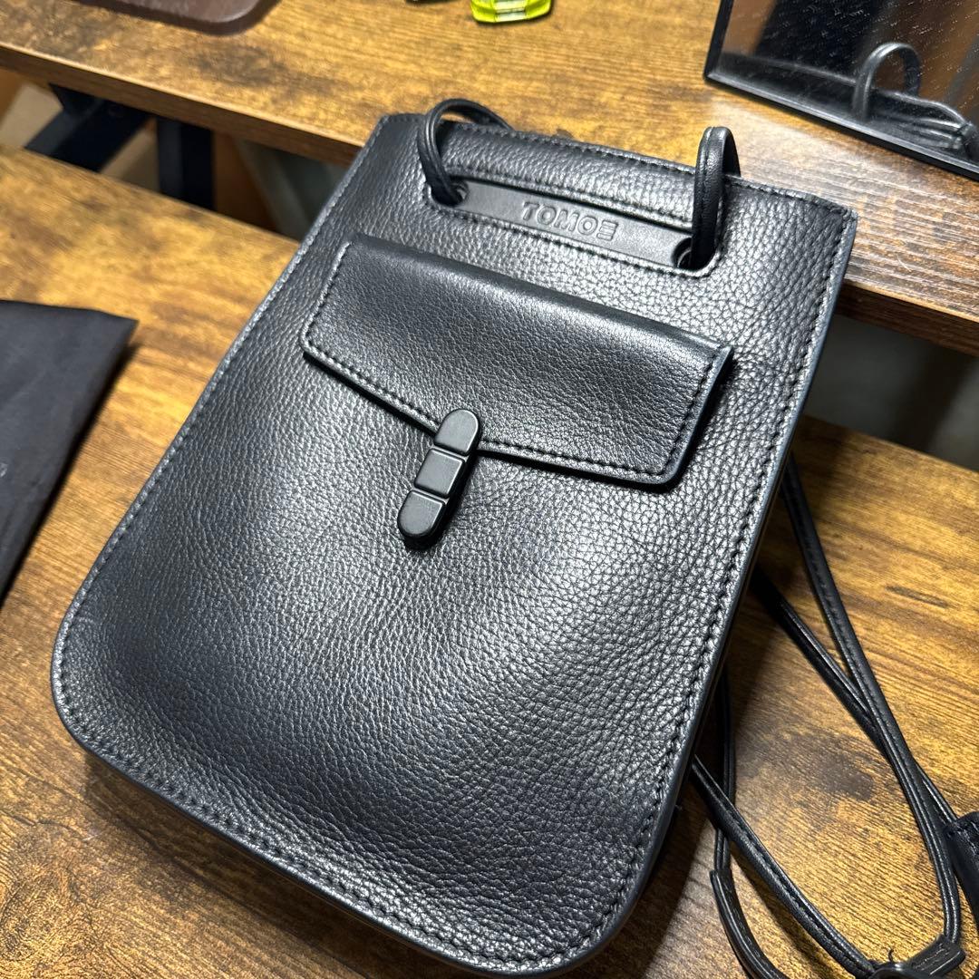 TOMOE ブラックレザー ショルダーバッグ 2WAYショルダーS