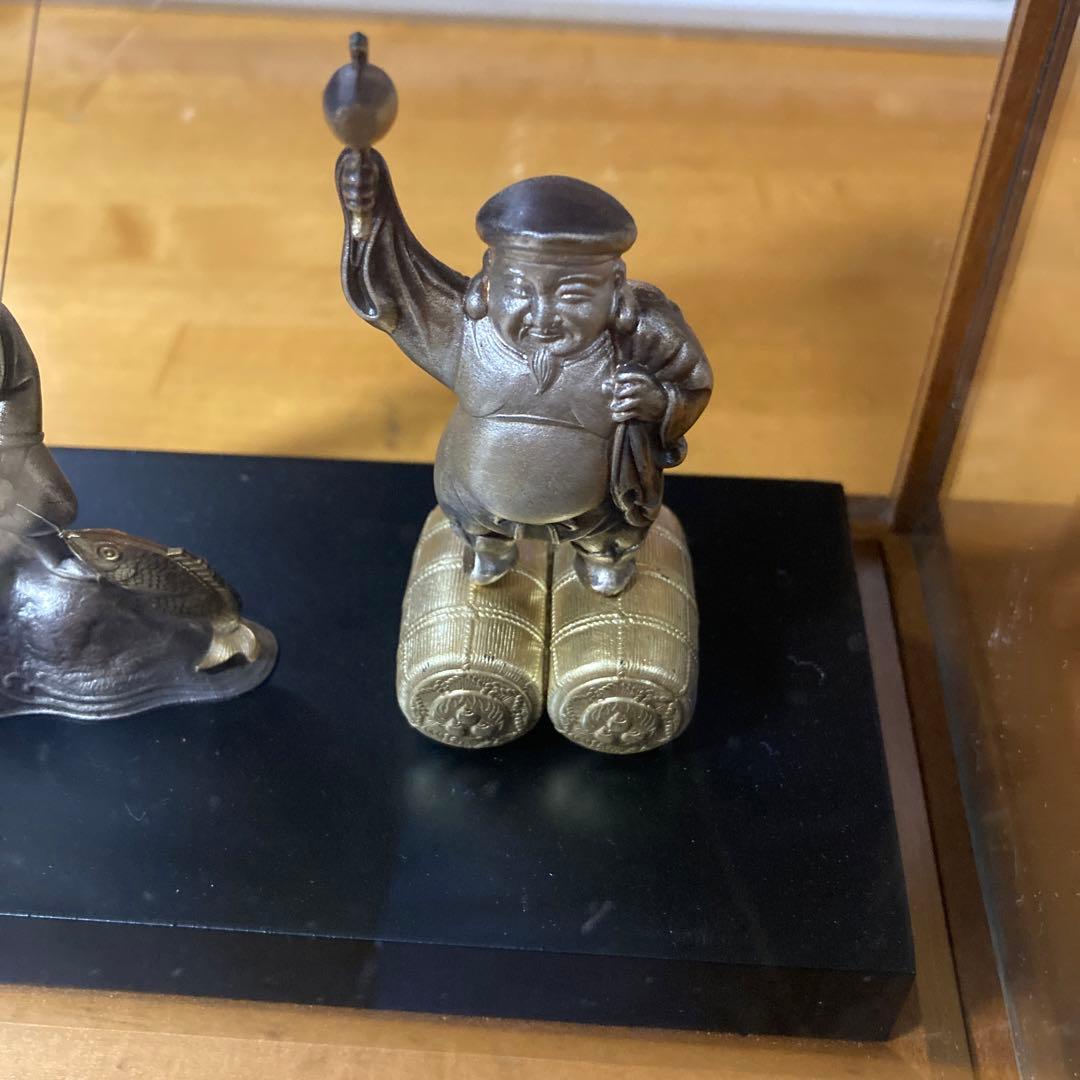 霹*！様 【縁起物・開運】大黒天 恵比寿 武比古作 純銀 工芸品 置物