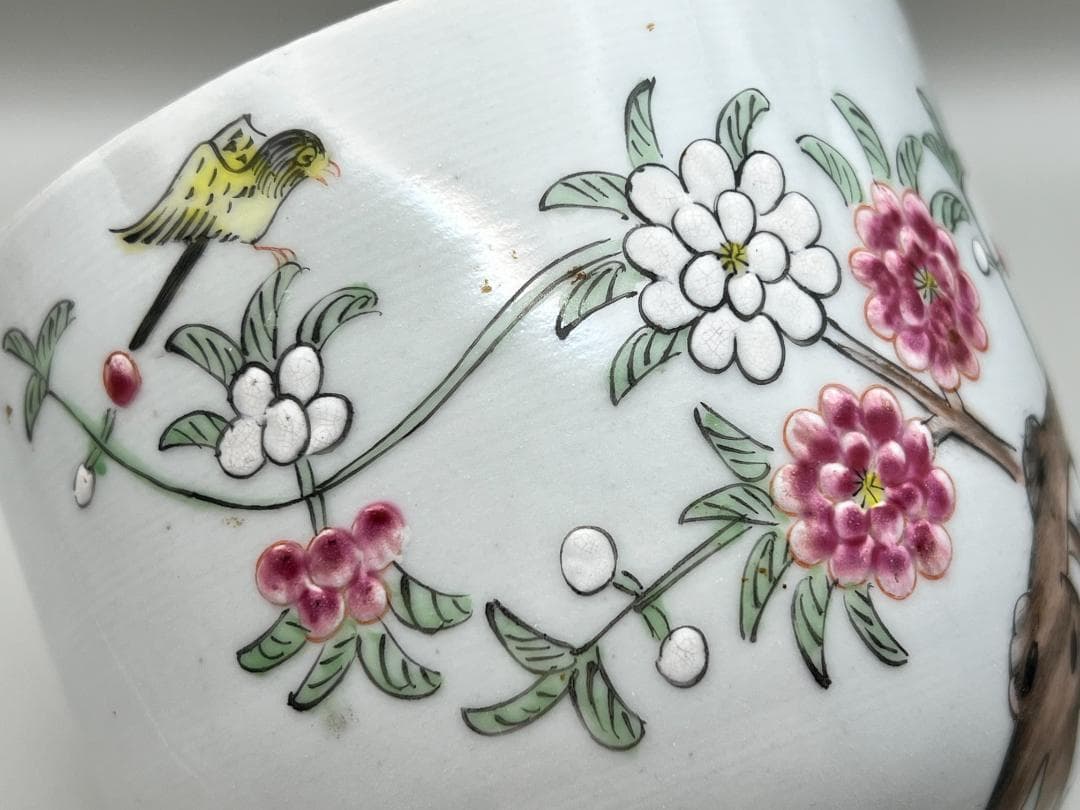 海】粉彩茶壺 花鳥文 時代 骨董品 時代品 中国美術 - メルカリ