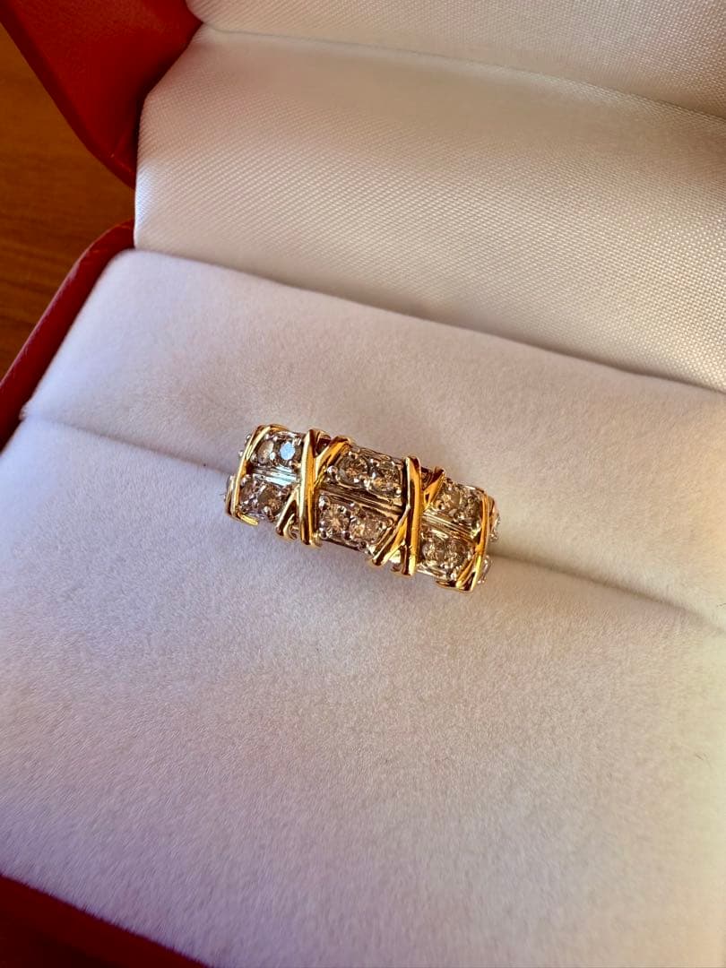 専用　ゴージャス　ダイヤモンド　pt900 プラチナ　k18 リング　13.5号