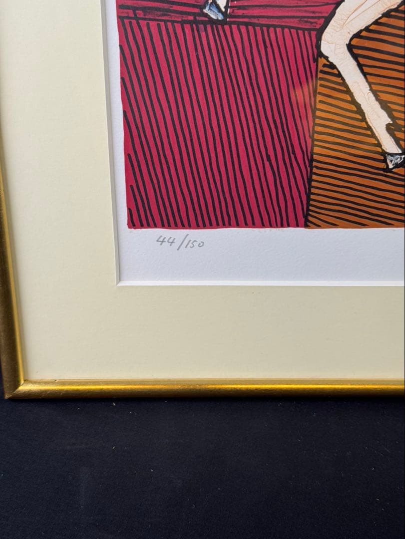 池田満寿夫 【丑】 リトグラフ 直筆サイン エディッション44/150 池田