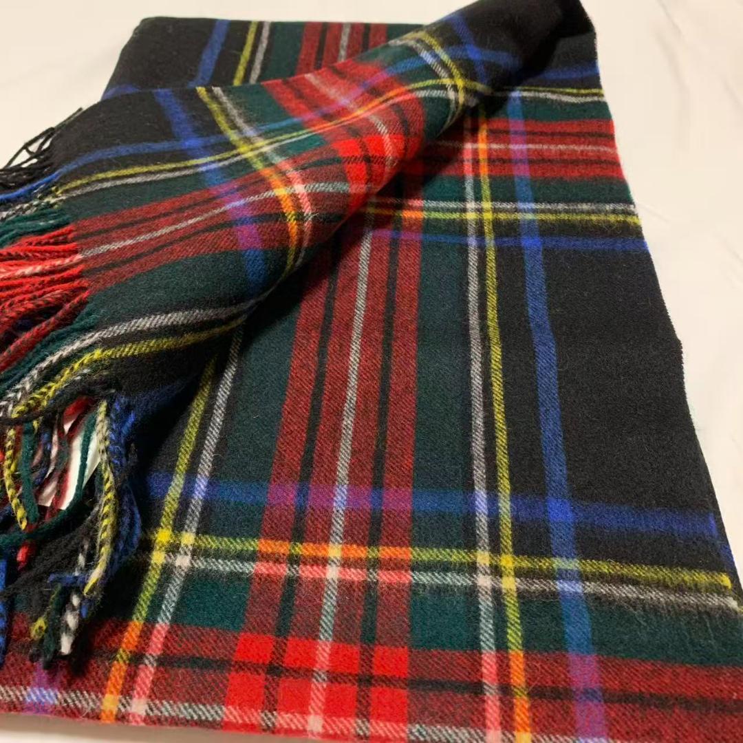 ジョンストンズ カシミア 大判ストール マフラー ブラックスチュワート