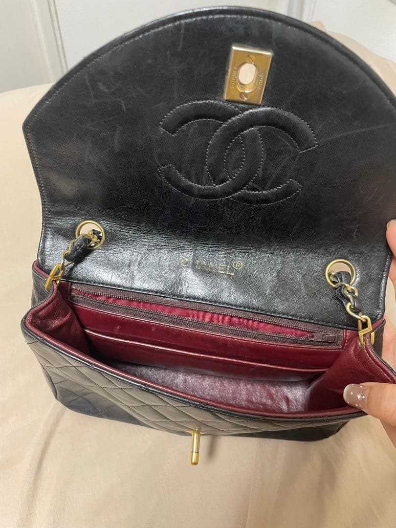 CHANEL 黒 キルティング ショルダーバッグ