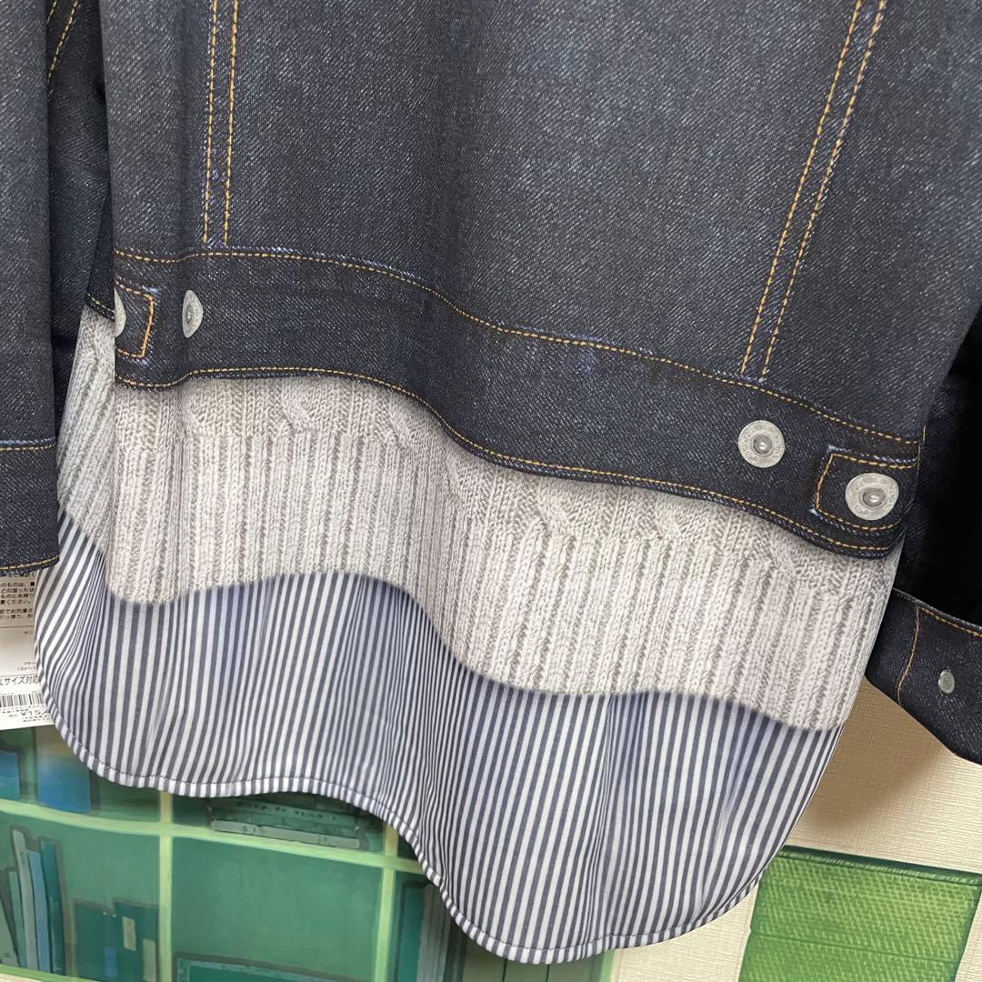 新品　ワコール　カルソン　フェイクデニム・パーカーチュニックカットソーM〜L ②