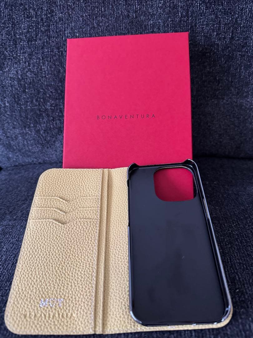 BONAVENTURA iPhone15Pro 手帳型ケース イエロー iphone15ケース ブランド