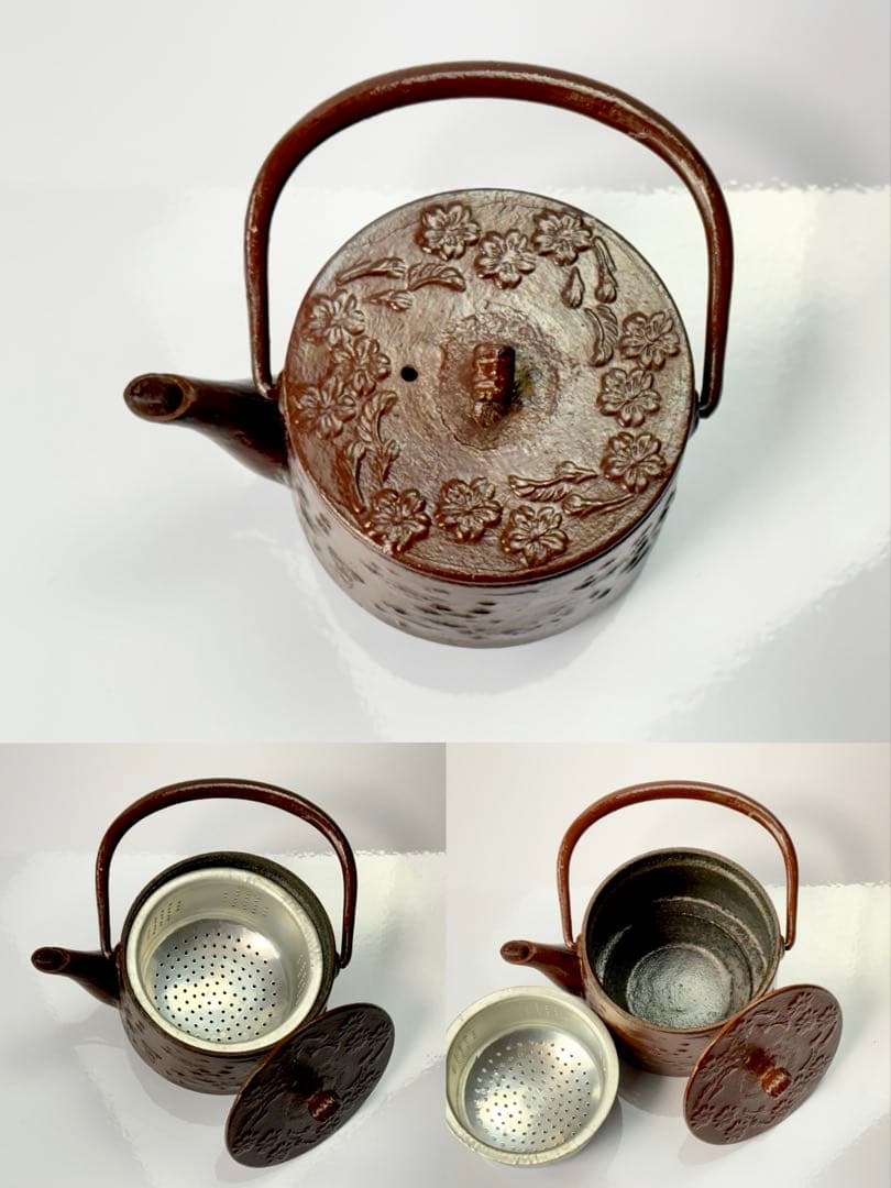 未使用】南部鉄器 鉄瓶 霰紋 桜紋3点まとめ T−501 - メルカリ