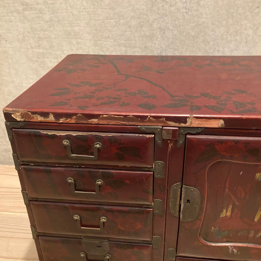 漆塗り 小箪笥 アンティーク　当時物　昭和レトロ　和箪笥 和家具　骨董