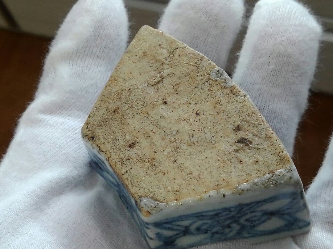 ♥中国製 【 青華 水孟 桐箱付き 】 書道具 染付 骨董品