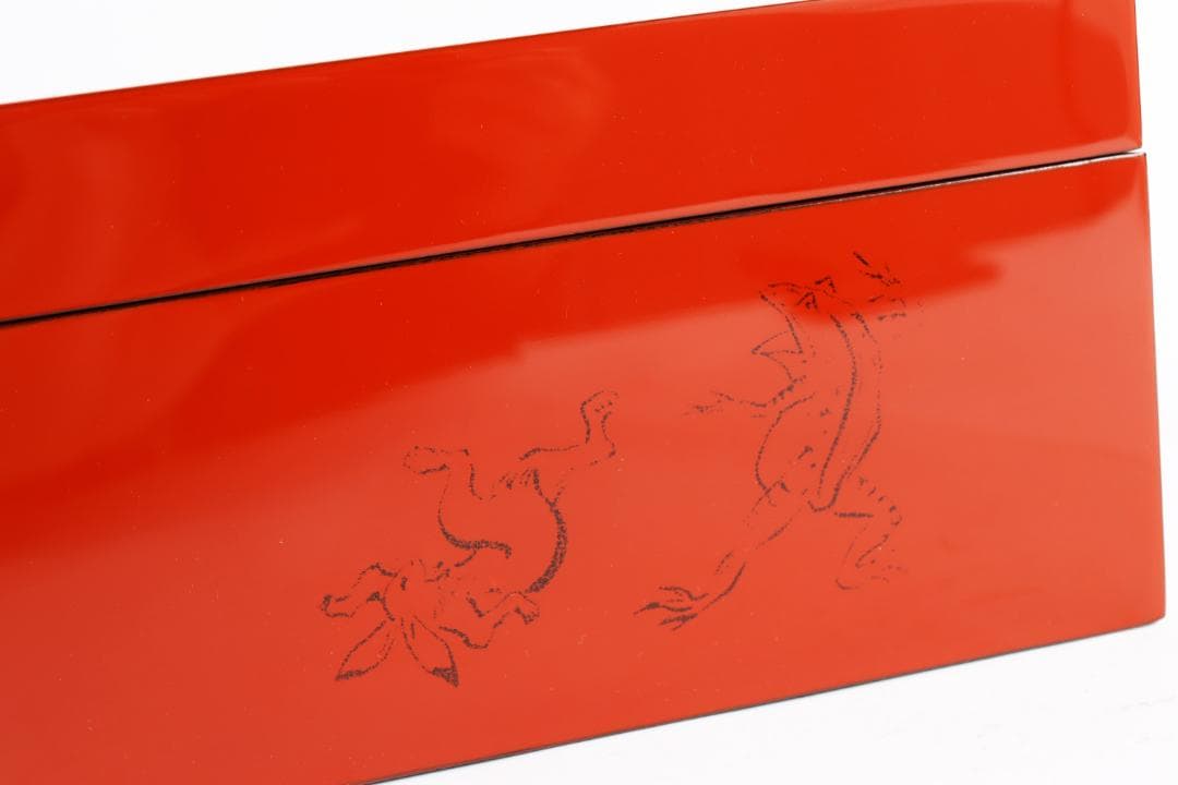 輪島塗 蒔絵 鳥獣画 宝石箱 中津作 高山寺 漆芸