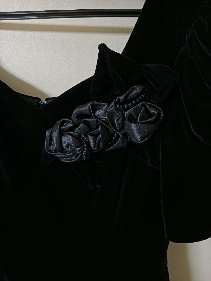 みか様専用！パーティードレス ブラック ワンピース ベッチン ベロア