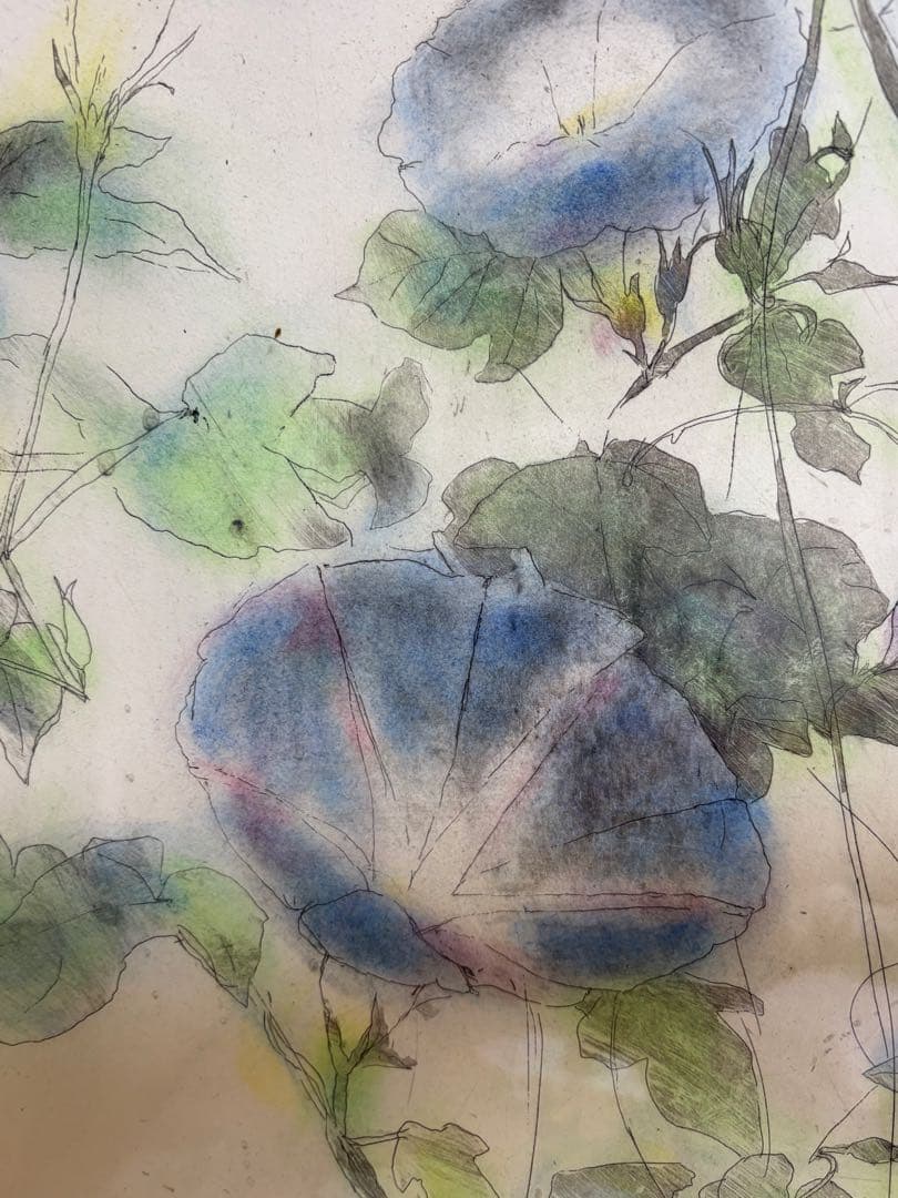 安井寿磨子 【印象】手彩色　銅版画　2017年