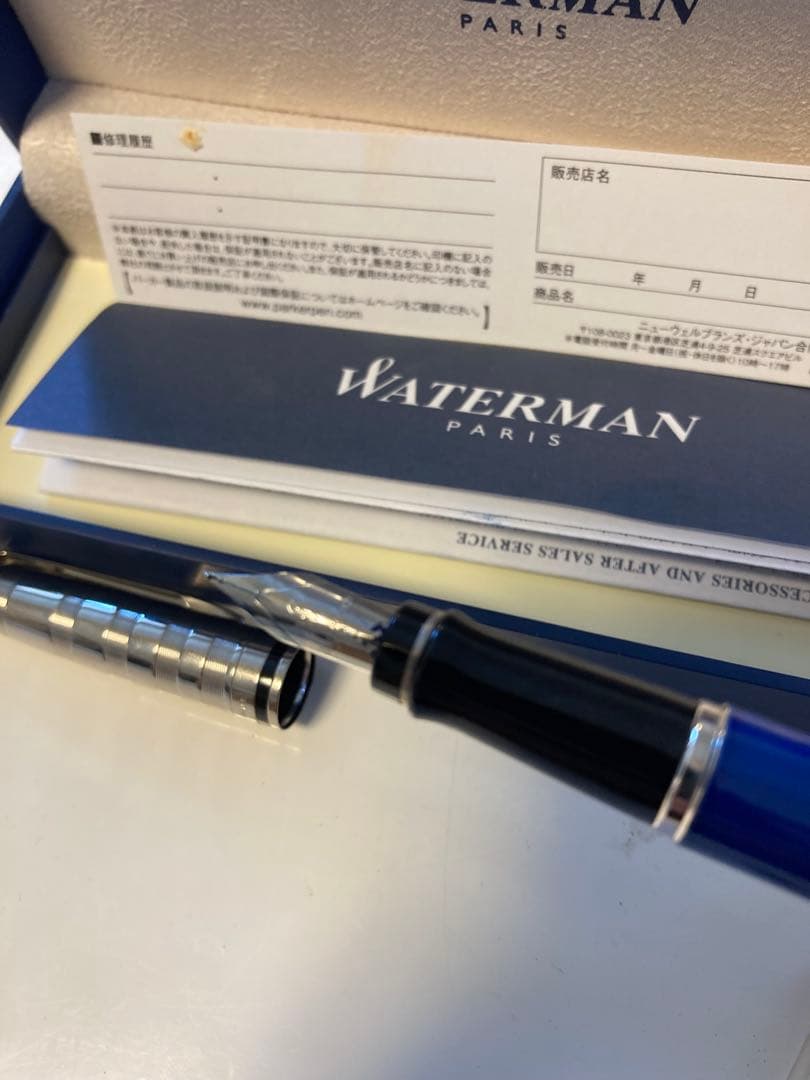 値下げします！WATERMAN 青 万年筆 インクカートリッジ付き