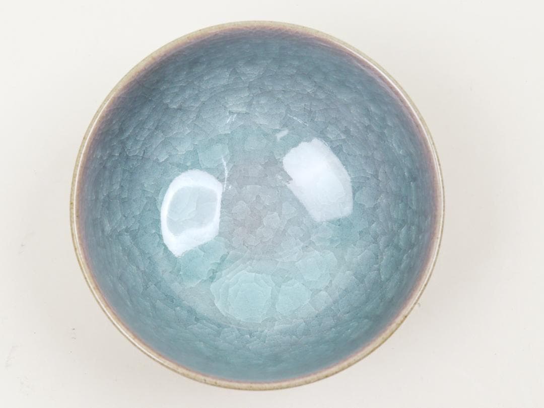 小笠原長春 青瓷茶碗 茶道具 栞 共布 共箱 美品