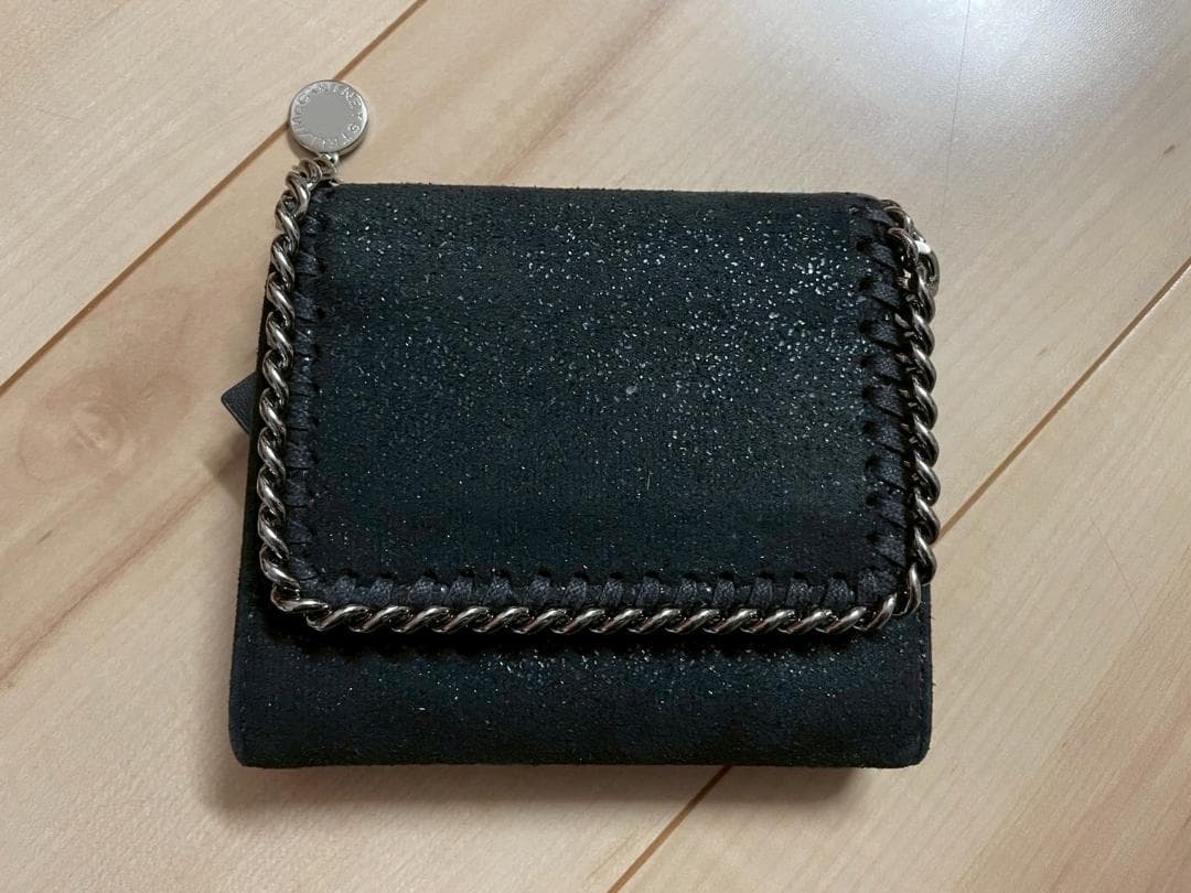 ステラマッカートニー　三つ折り財布　財布 ウォレット コンパクト　ファラベラ　黒
