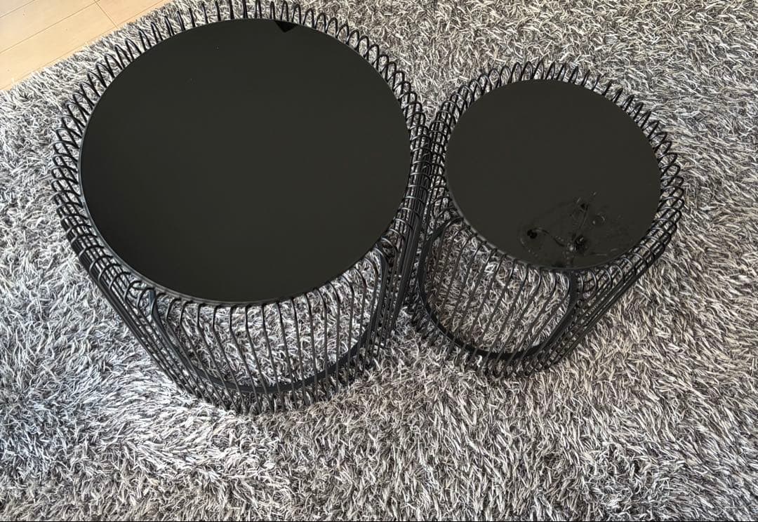 KARE ワイヤーブラック サイドテーブル(大) ワイヤーブラック(2/Set