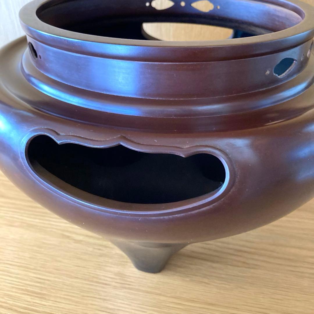 茶道具】唐銅 朝鮮風炉 釜 一ノ瀬宗和 菊地正直