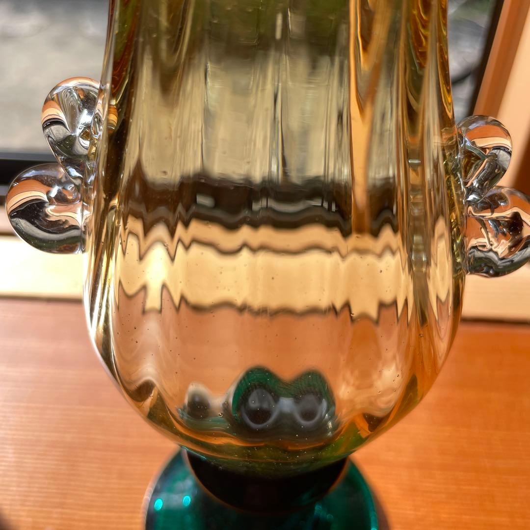 村松学 双耳花瓶 カンナカガラス 舩木倭帆