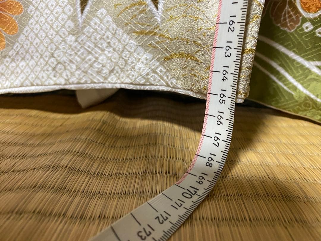 メルカリ市中だけお値下げ 県民共済正絹振袖フルセットグリーン金赤黒