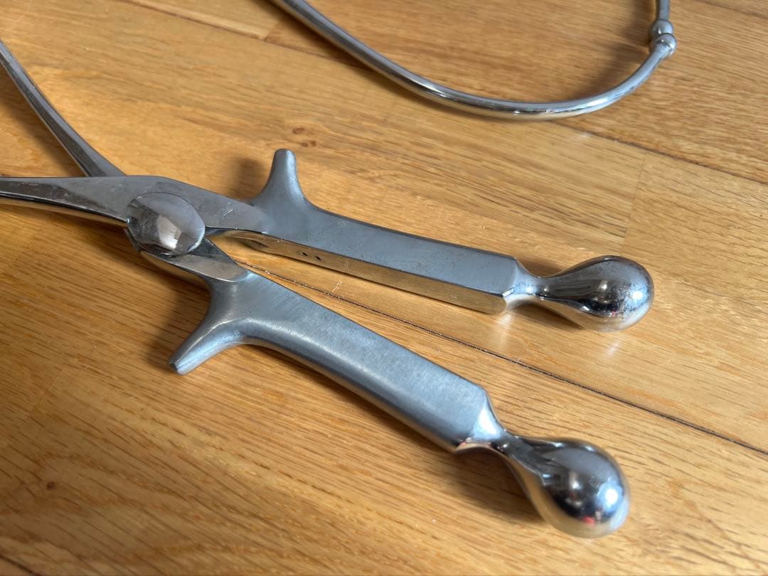 古道具 アンティーク雑貨 産婦人科 分娩用ネーゲル鉗子 マルチン骨盤計