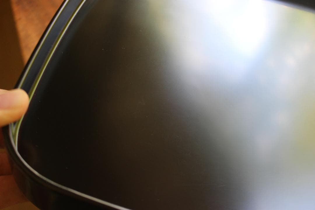 極小保管傷のみ！シンプルデザインに上質黒漆の美しい隅丸四方膳（検輪島塗お膳お盆