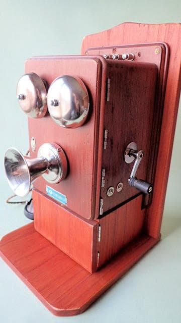 昭和レトロ 昔の電話 デルビル磁石式壁掛電話機 ベルが鳴ります