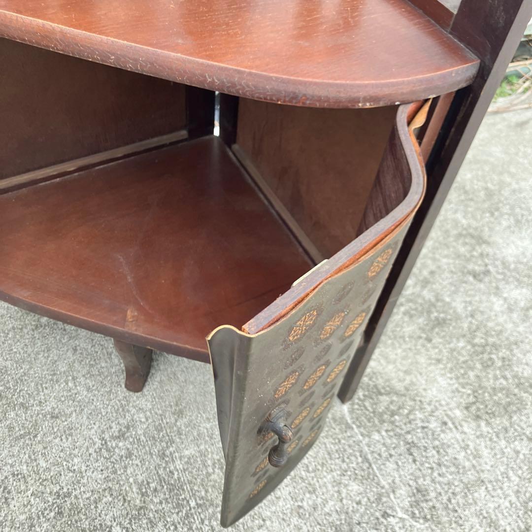 昭和レトロ 木製コールキャビネット コーナーラック 飾り棚 インテリア