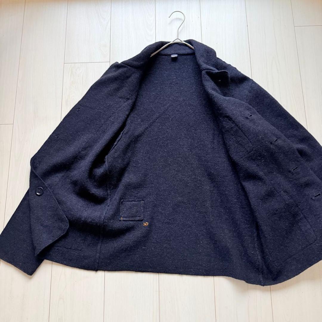 美品・希少✨45R フロート縮絨の908ジャケット　R刺繍　濃紺　ウール