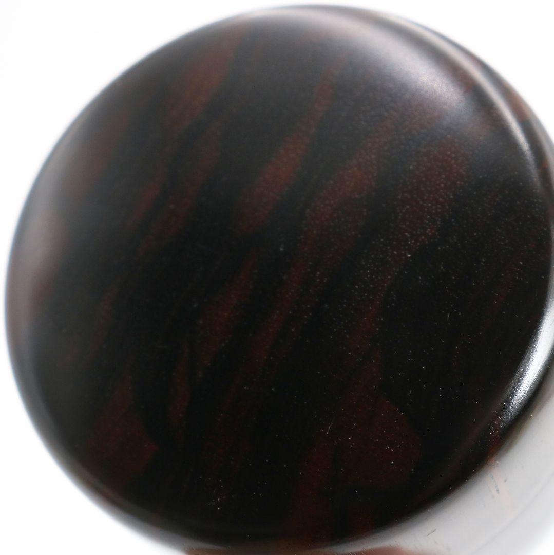 仁刀作 摺漆縞黒檀 中棗 茶道具 共箱共布 V817 N1 仁