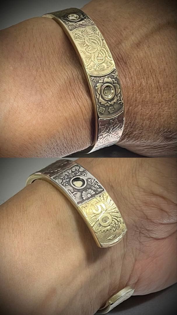 【本物古銭使用】日本古銭パッチワークバングル