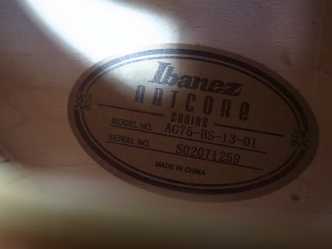 美品 Ibanez AG75 BS コンパクト フルアコ ほぼ未使用保管品