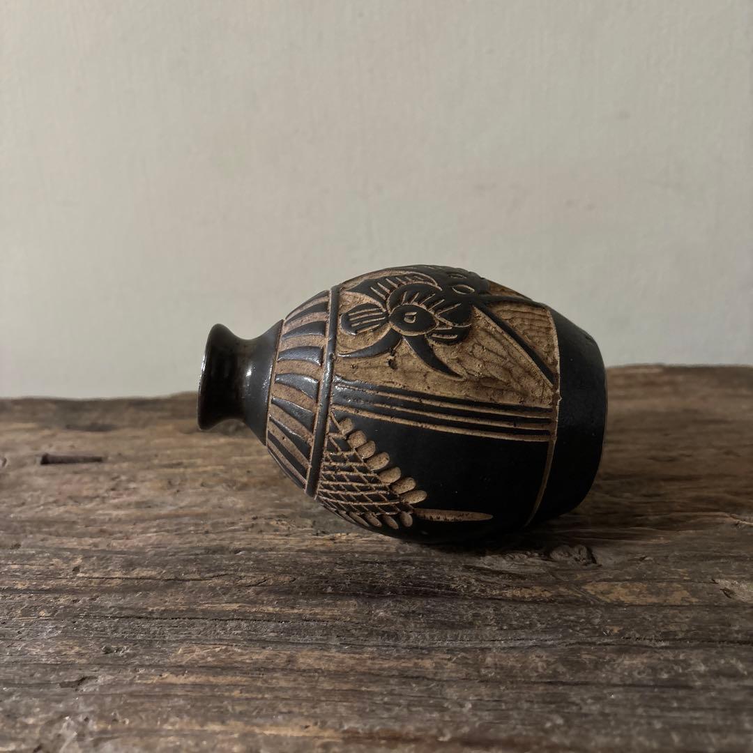 琉球　古典焼　小壺　③壺屋焼　やちむん　古民芸　アンティーク　骨董品　検:李朝.