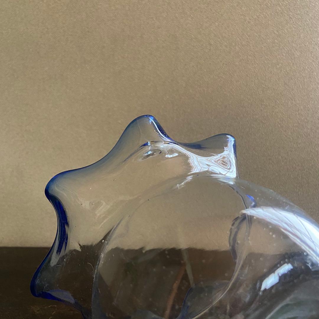 大正ガラス 金魚鉢 古い硝子 アンティーク 吹きガラス レトロ めだか