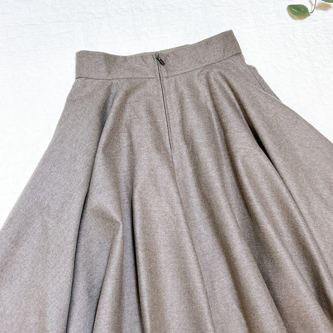 フォクシー ウールフレアスカート ロゴプレート フルブロッサム 38