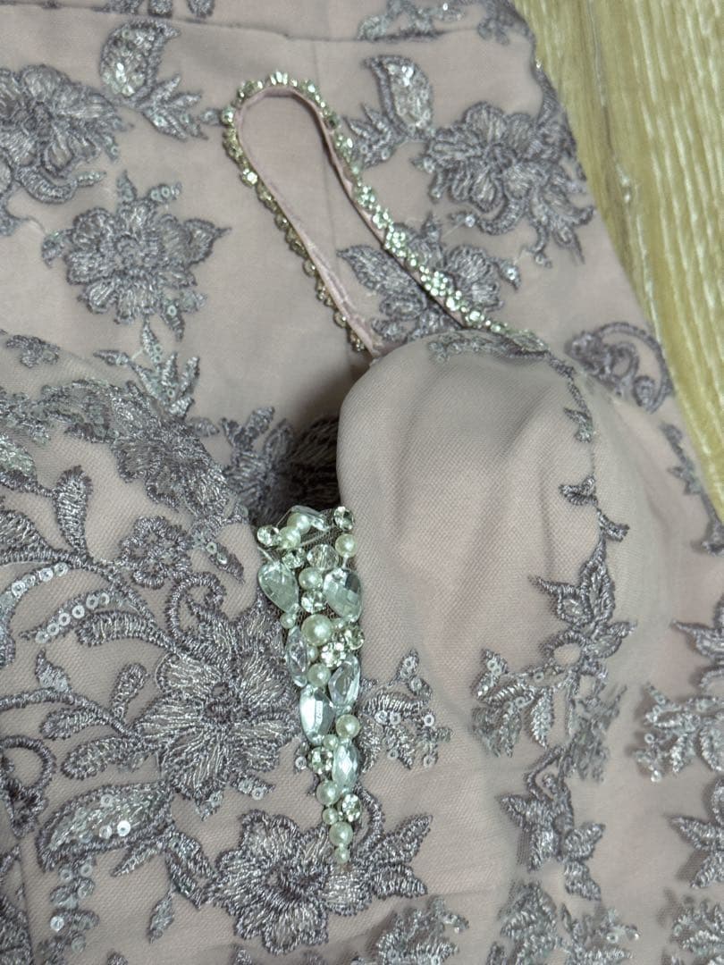 【Jewels】スパンコール刺繍レースセットアップミニドレス Sサイズ