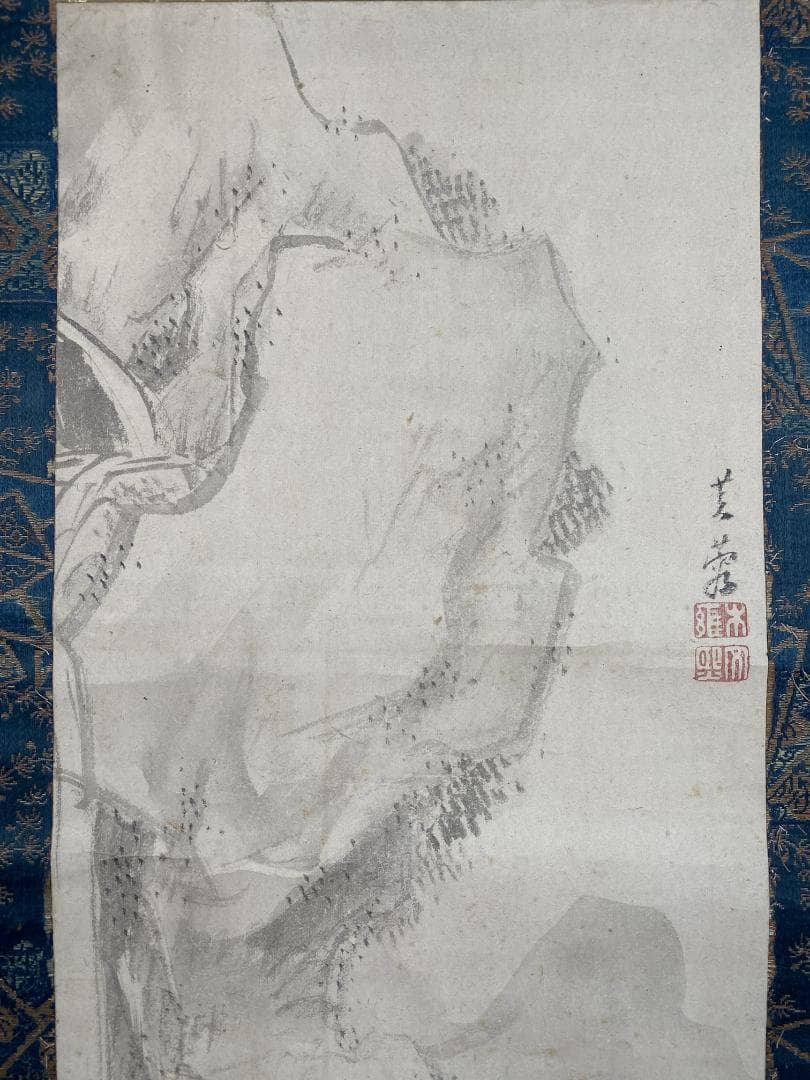 高芙蓉 李白観瀑之図 天外鑑箱 江戸中期篆刻家 儒学者 印聖 掛軸ZK09