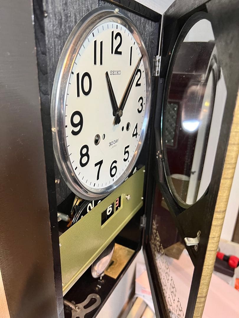 SEIKO精工30DAYゼンマイ掛け時計振り子時計柱時計ボンボン時計古時計稼働品