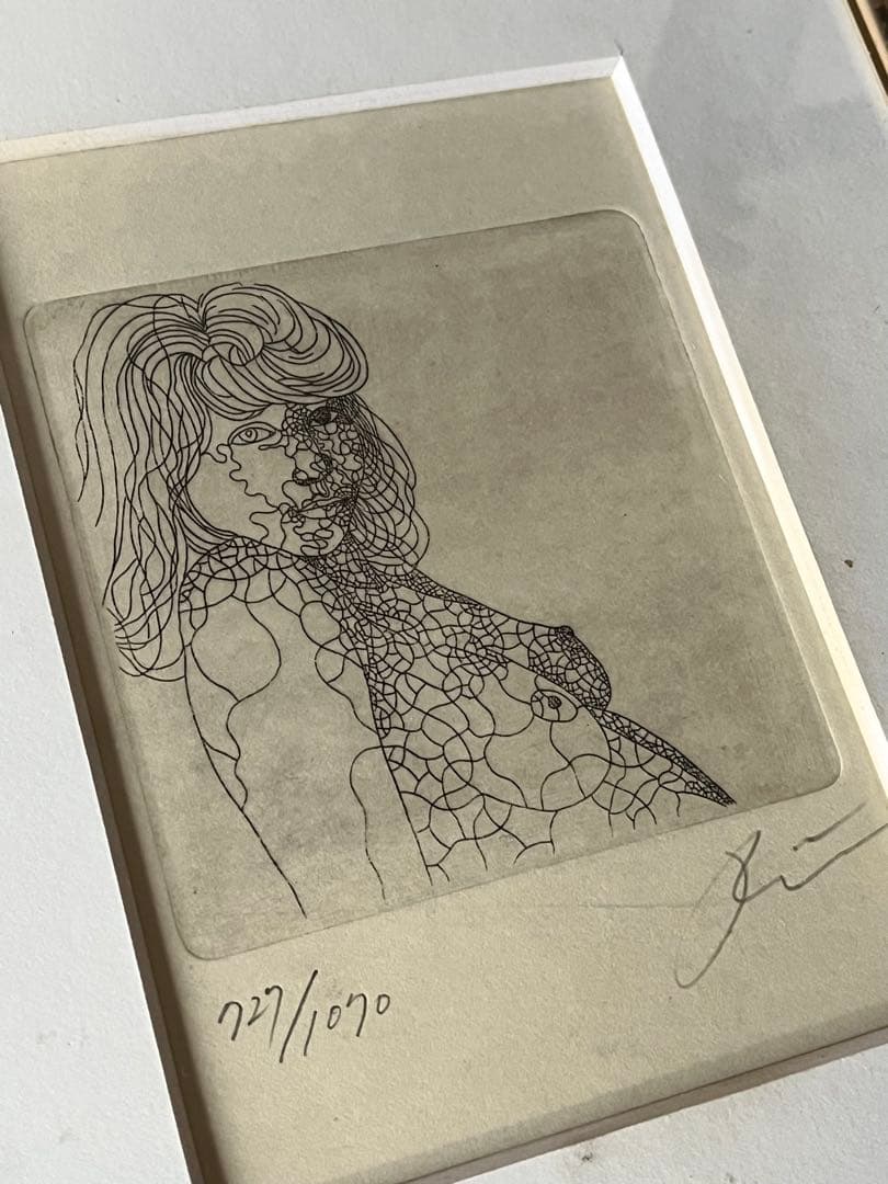 ビンテージ 額装済み 城 景都 オリジナル銅版画 727/1070 エッチング