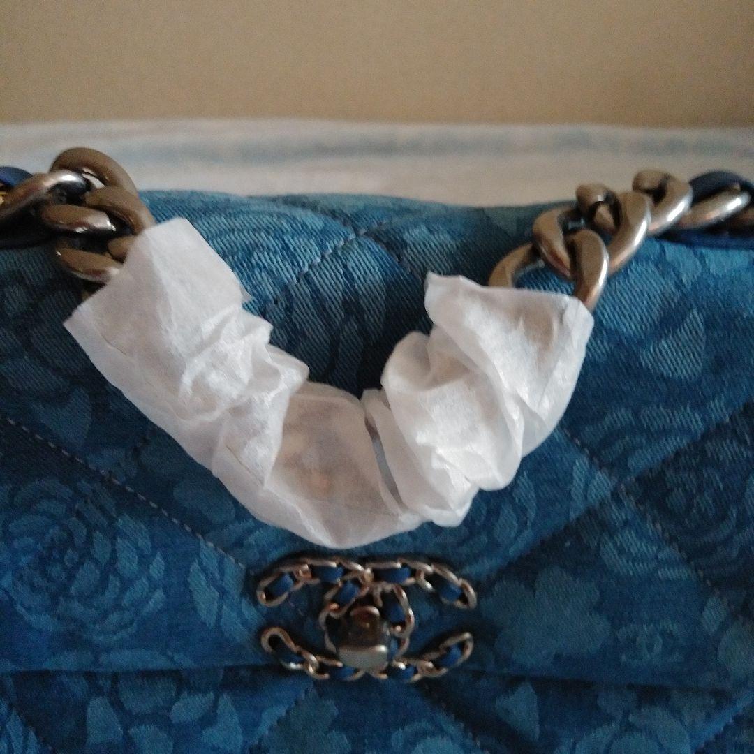 CHANEL ノベルティ青 キルティング デニム地ショルダーバッグ