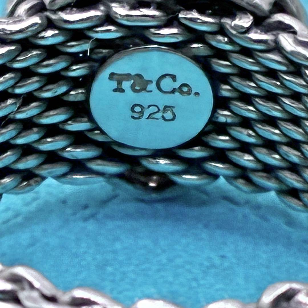 【美品】ティファニー 15号 サマセット ハート メッシュリング シルバー