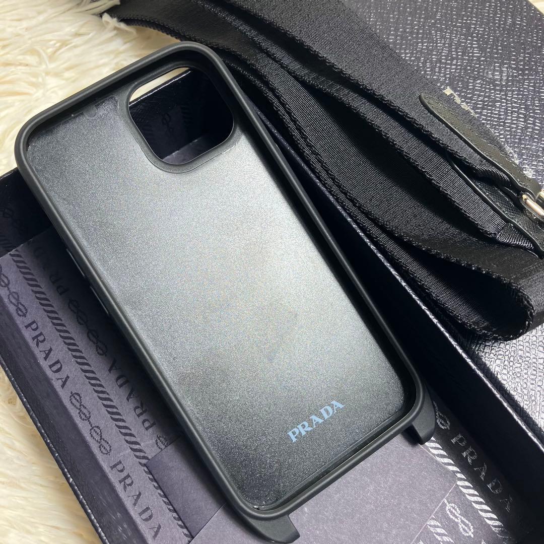 【極美品】プラダ スマホショルダー iPhone14pro三角ロゴ 現行