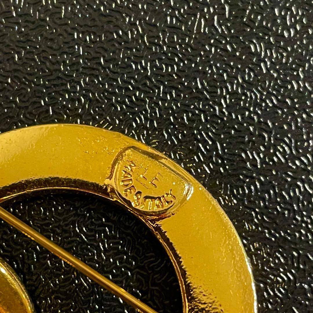 超希少 CELINE ブローチ サークル 3連 ゴールド