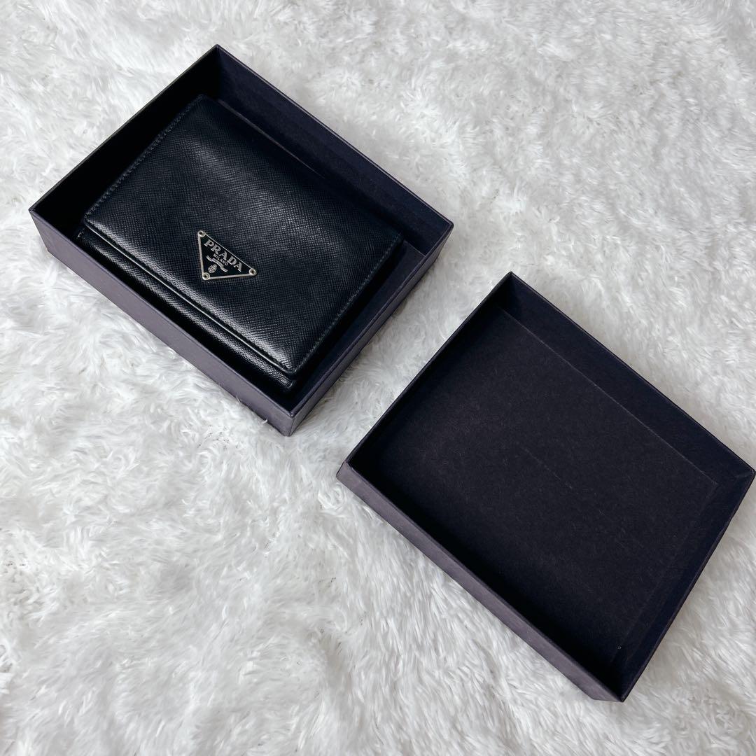 【美品✨️】PRADA プラダ サフィアーノ 三つ折り財布 NERO