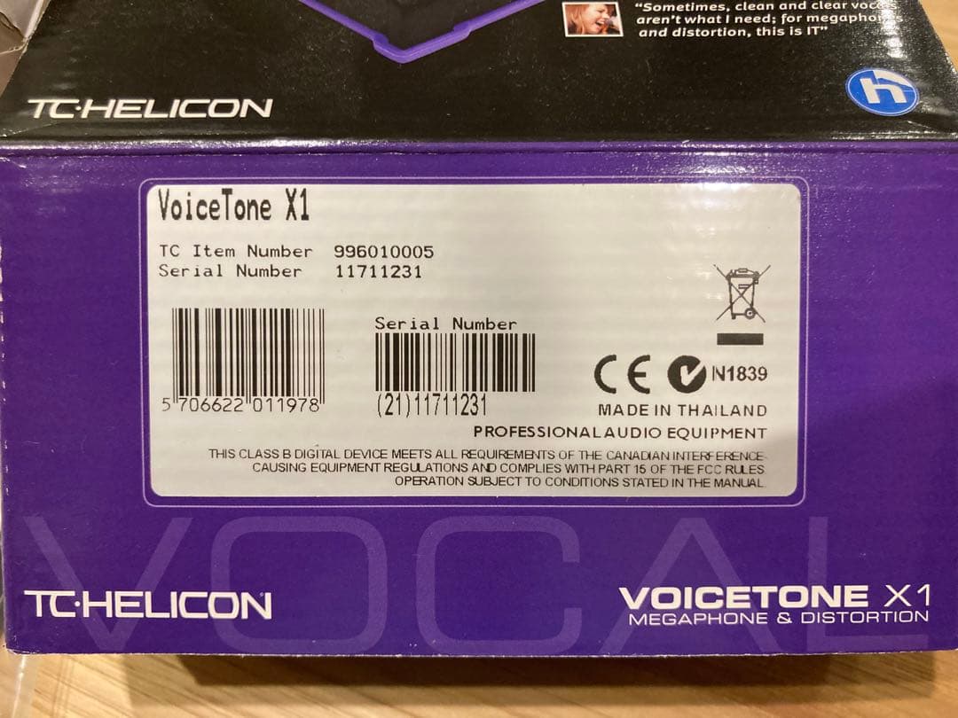 TC Helicon Voicetone X1 アダプター欠品