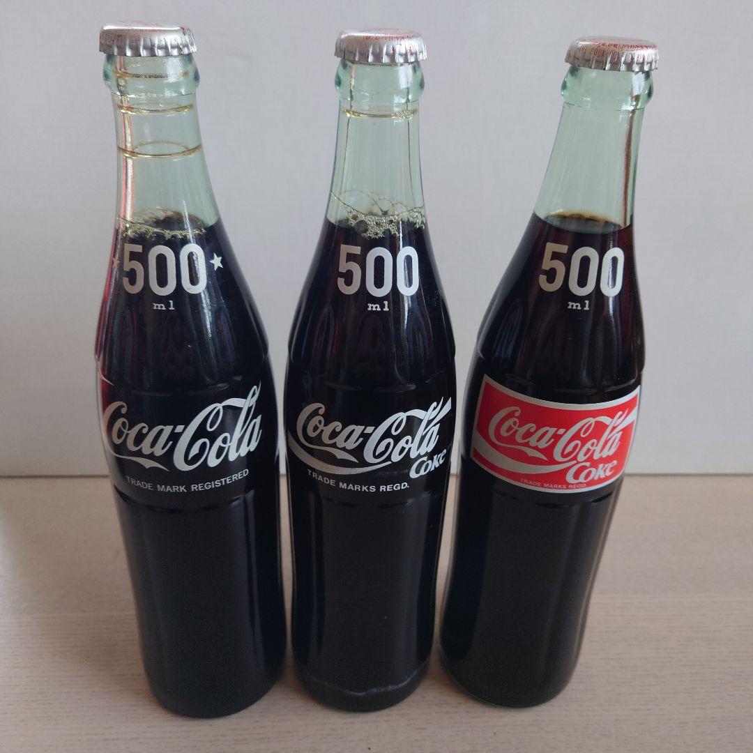 Coca-Cola 500ml ガラス瓶 3本セット 全16品 コカ・コーラ Coca-Cola 関連ヴィンテージ品 セット売り Coca