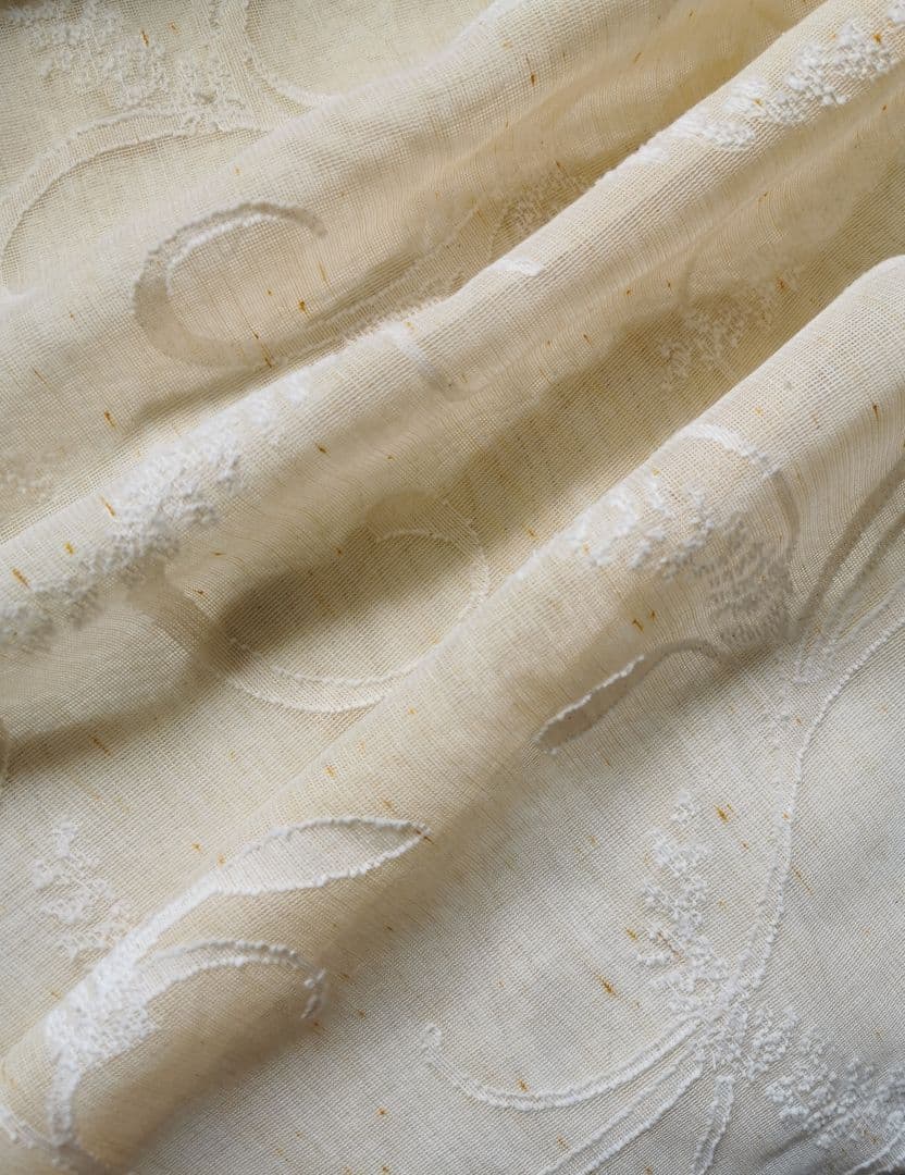 アンティークマドラスレース 麦の穂と葉 アプリコット＆アイボリー