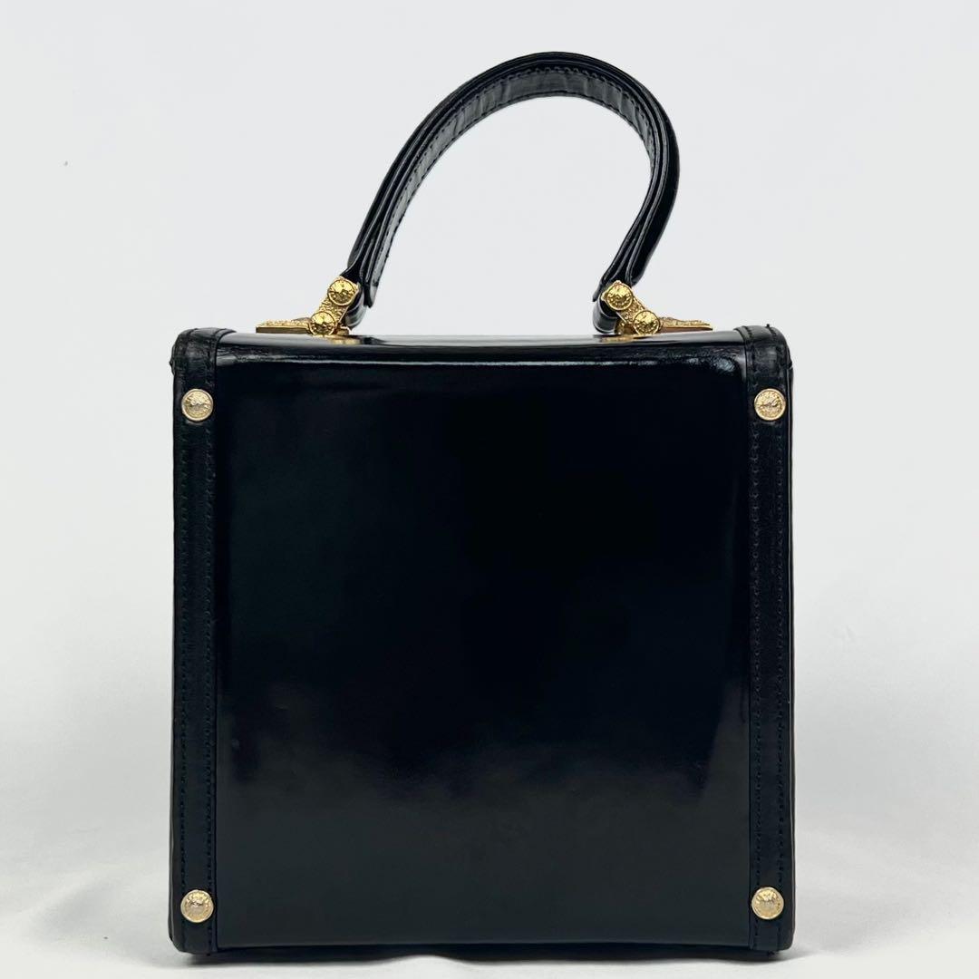 美品 VERSACE ヴェルサーチ バニティ ハンドバッグ サンバースト レザー