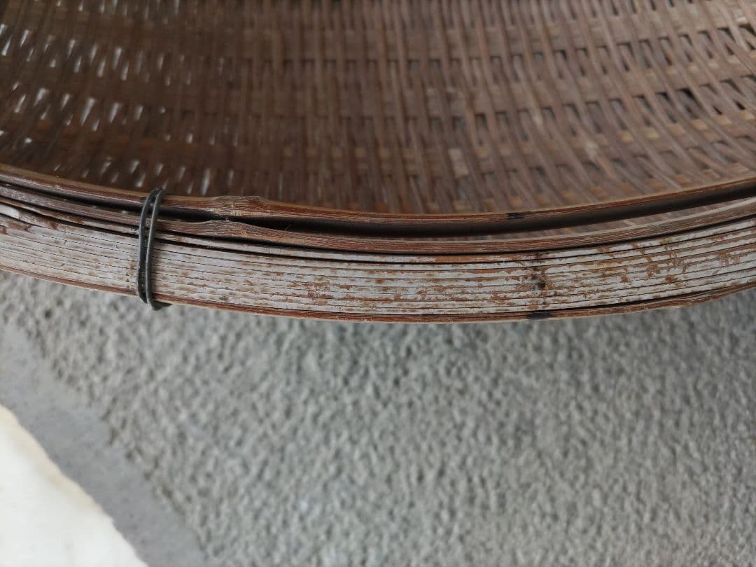 昭和レトロ 特大 丸型 竹ザル 竹かご 竹細工 竹ザル
