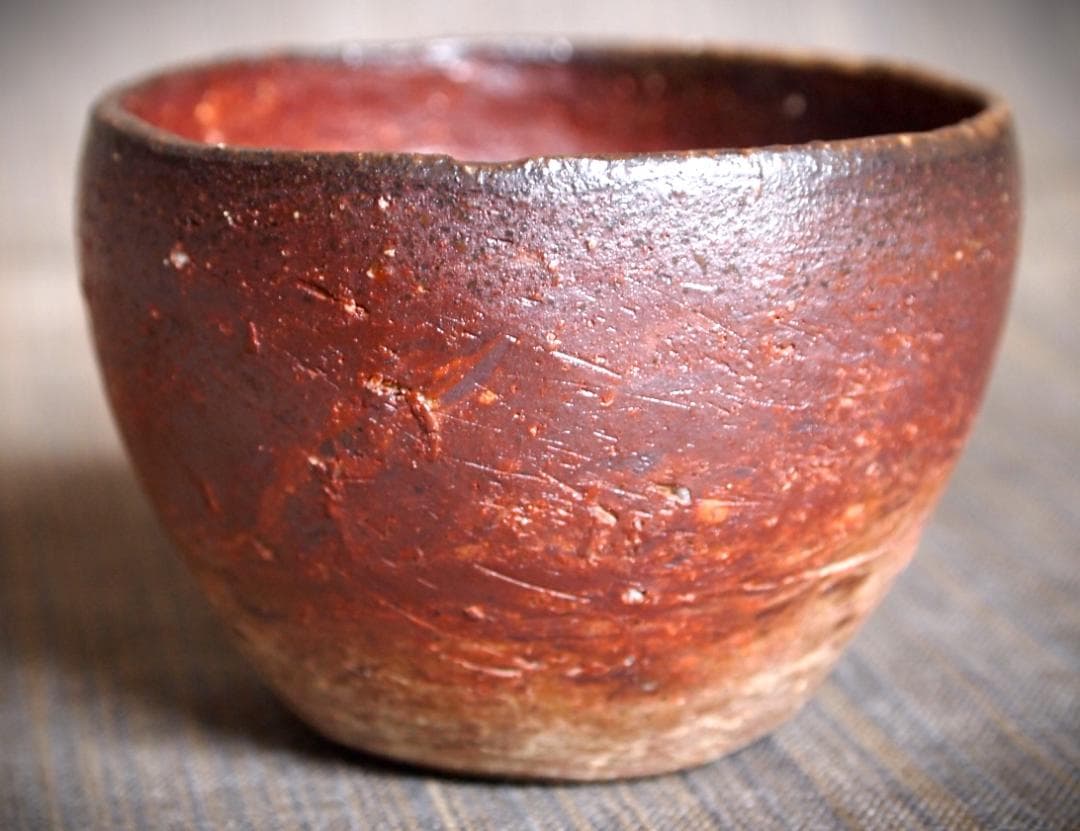 人気作家☆星正幸【師：森陶岳】☆備前ぐいのみ☆共箱・布・